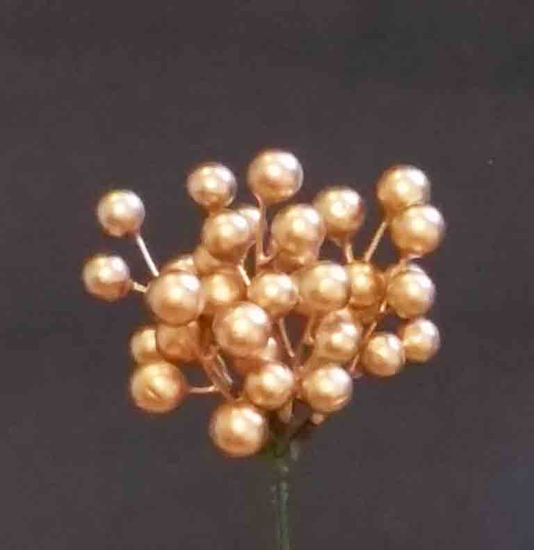 X83 - 7" Gold Metallic Berry Pick - 1.60 ea, 1.45/24