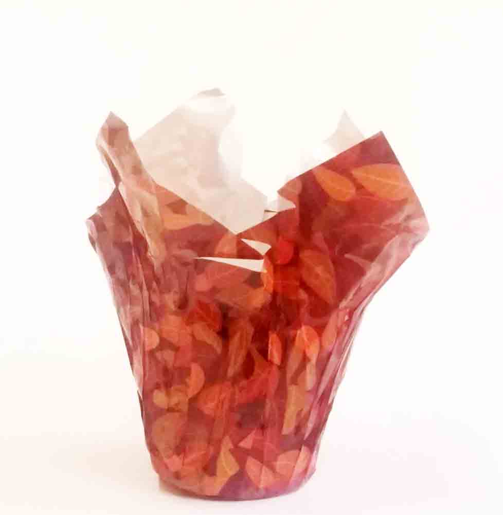 4105 - 4" Fall Leaves Pot Cover - .45 ea, .30/600