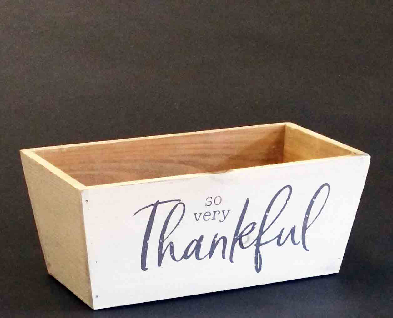 W7005 - 9.5" Rectangular Thankful Planter with Liner - 7.50 ea, 7.25/6