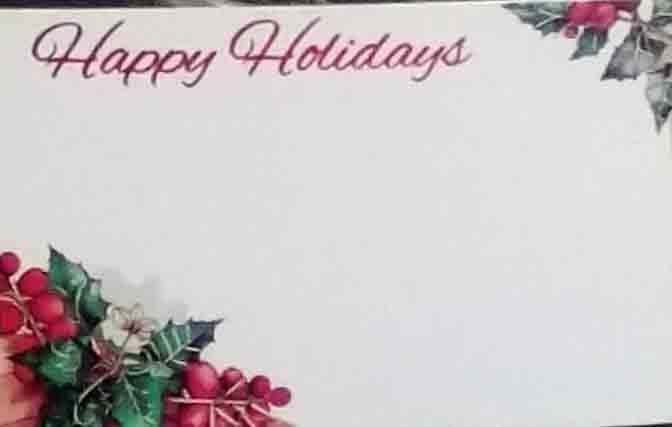 SP0734 - Happy Holidays - 1.95 pkg, 1.70/10