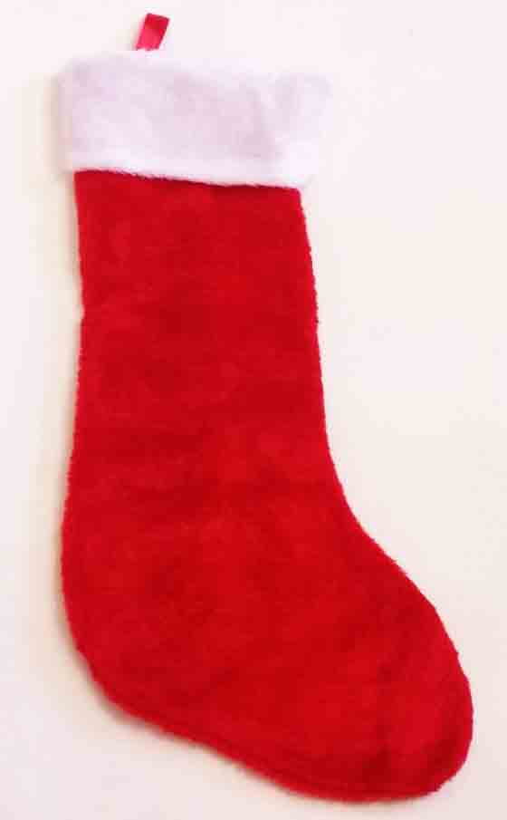 X423 - 20" Red Plush Stocking - 3.10 ea, 2.95/12