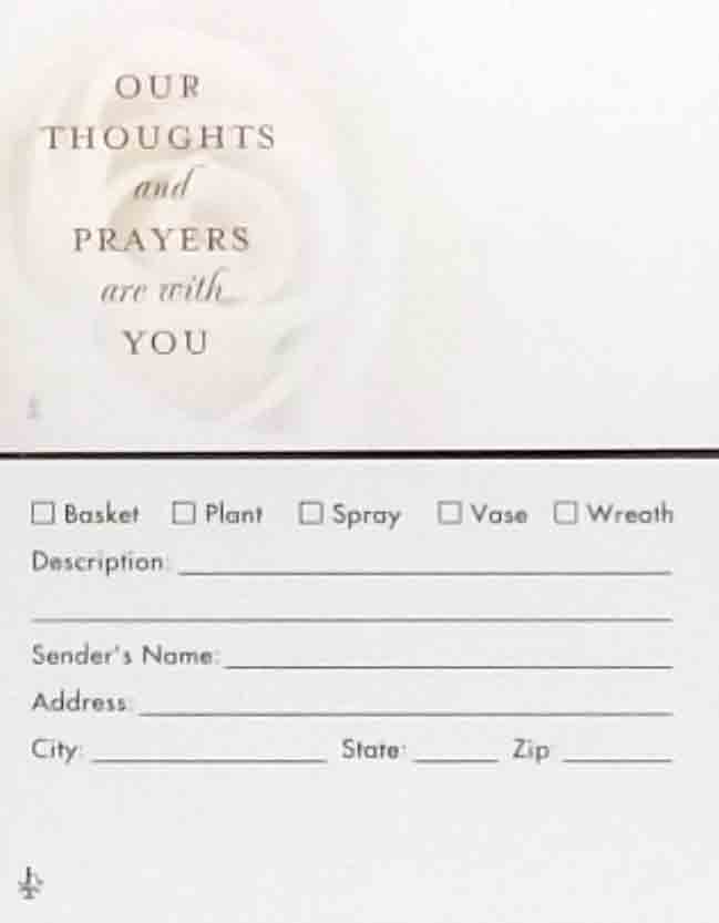 AC4959 - Our Thoughts And Prayers - 2.10 pkg, 1.85/10