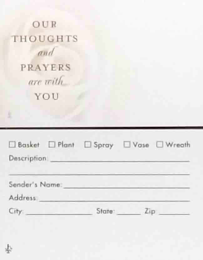 AC4959 - Our Thoughts And Prayers - 2.45 pkg, 2.25/10