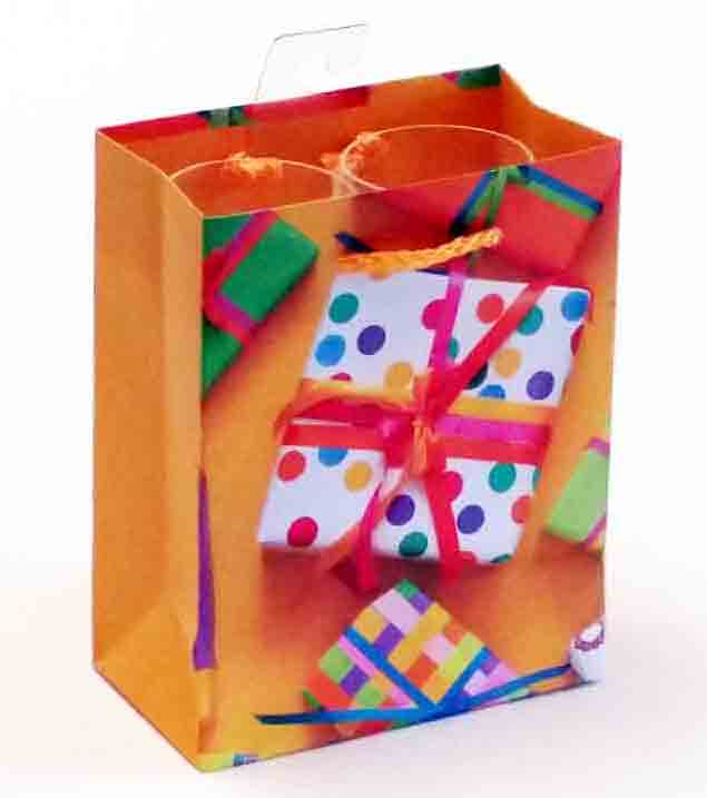 1058 - 2.5 x 4.5 x 5.5" Polka Dot Mini Gift Bag - .60 ea, .48/12