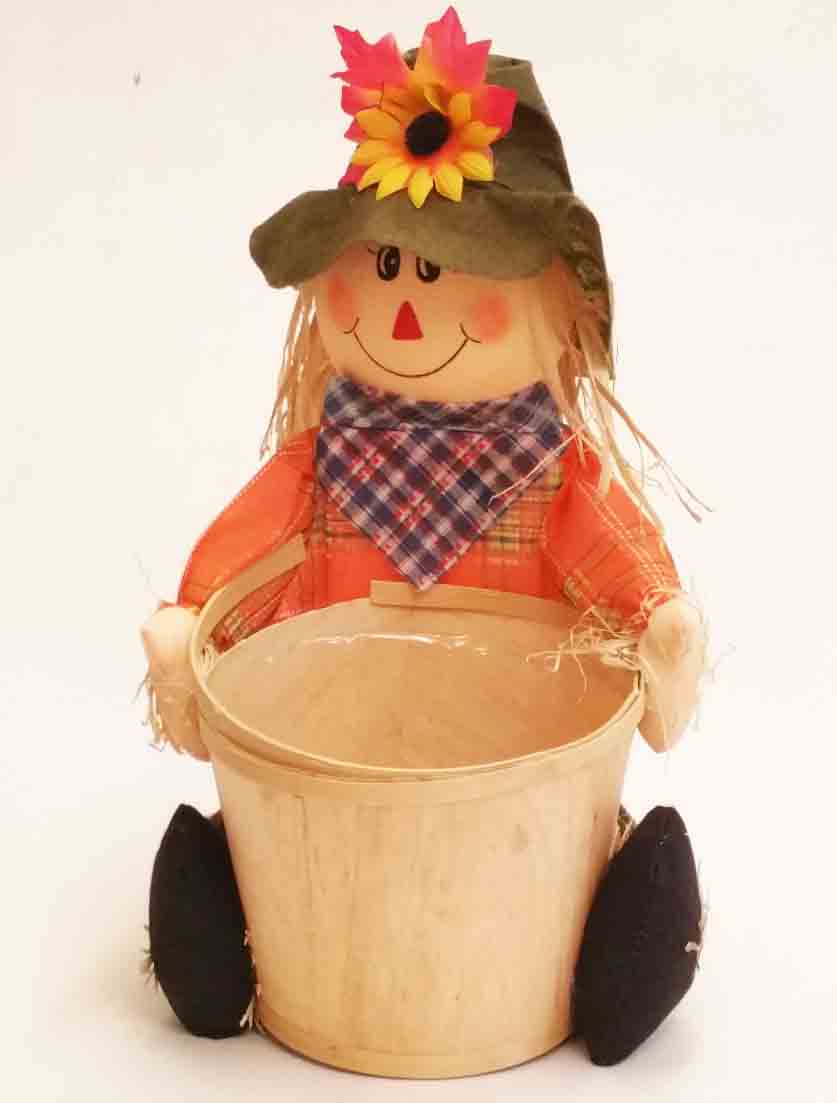 17131 - 15" Scarecrow with Bushel Basket - 16.95 ea