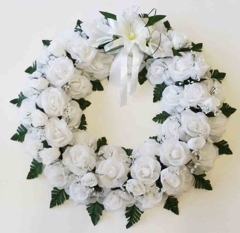 1133 - 24" White Elegant Wreath - 49.95 ea