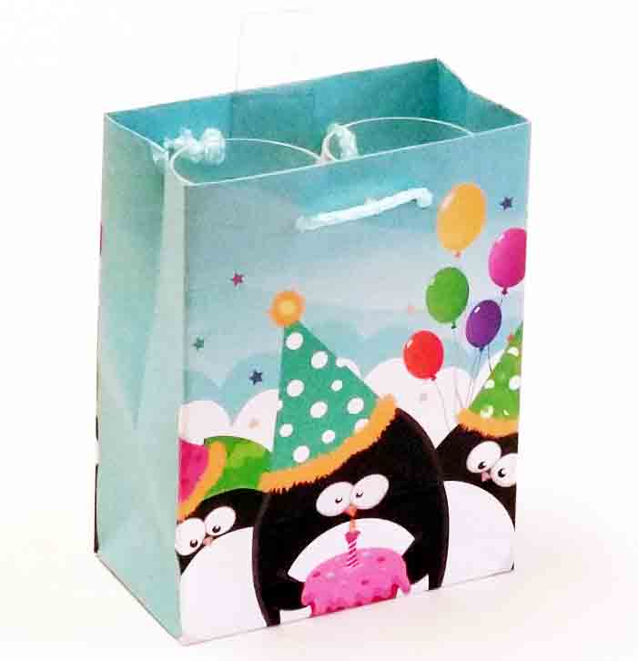 1058 - 2.5 x 4.5 x 5.5" Penguins Mini Gift Bag - .60 ea, .48/12