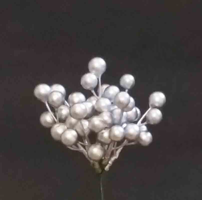 X83 - 7" Silver Metallic Berry Pick - 1.55 ea, 1.40/24