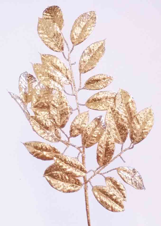 GS3 - 24" Gold Gardenia Leaf Spray x 3 - 5.25 ea, 4.90/36
