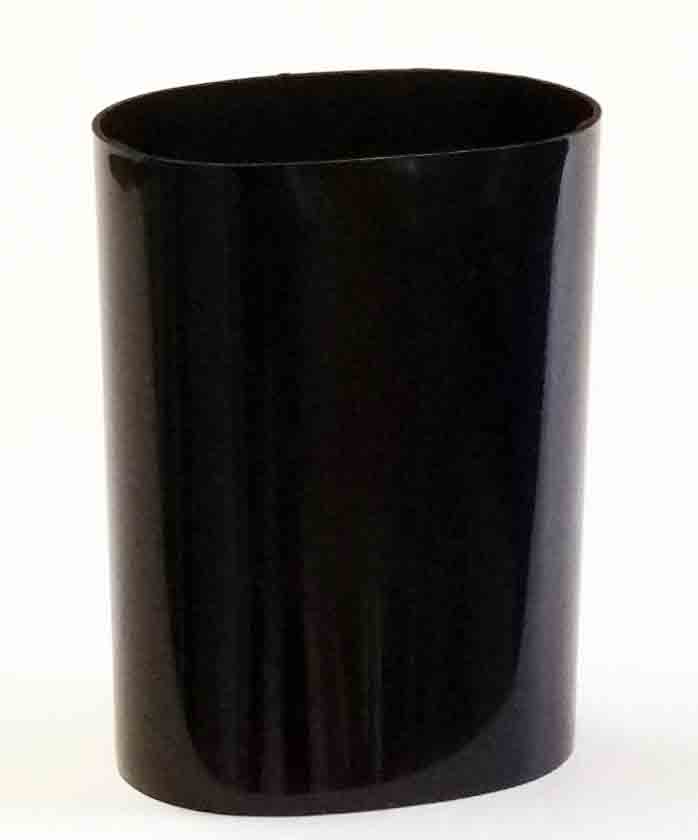 196 - 8" Black Oval Vase - 3.70 ea, 3.25/8