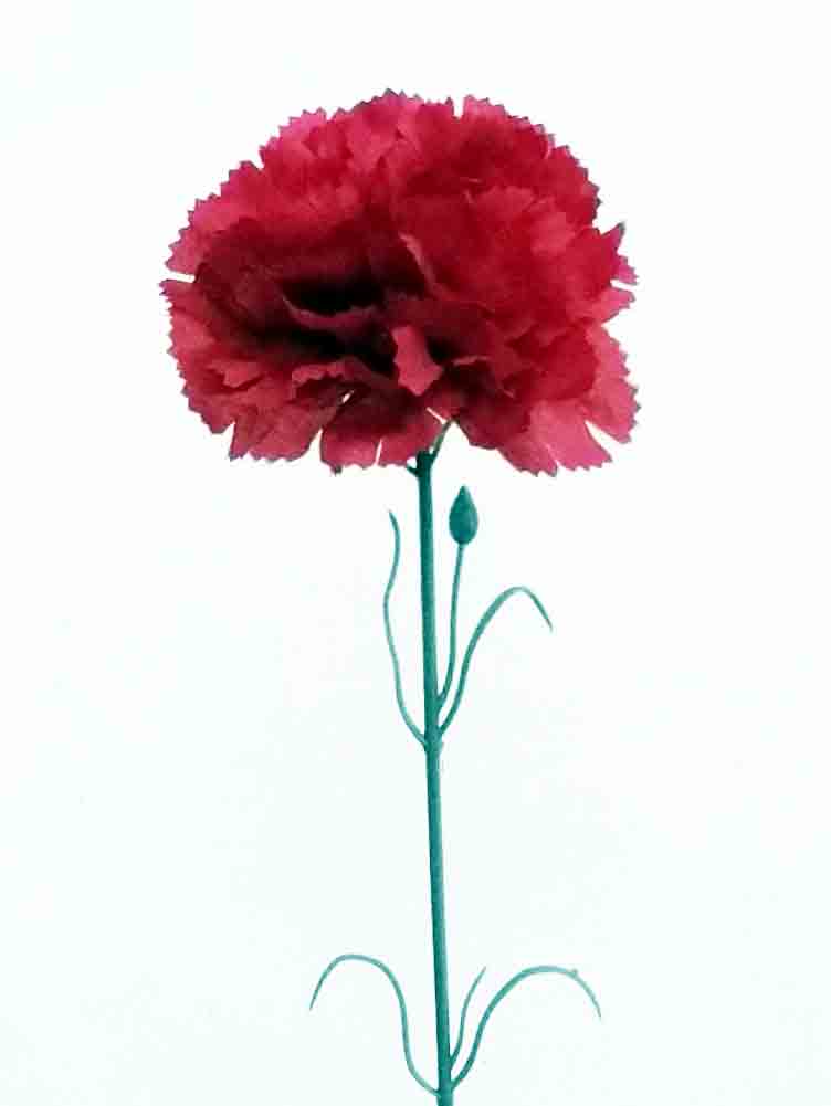 C107 - 3" Red Carnation on 18" Stem - .95 ea, .75/24