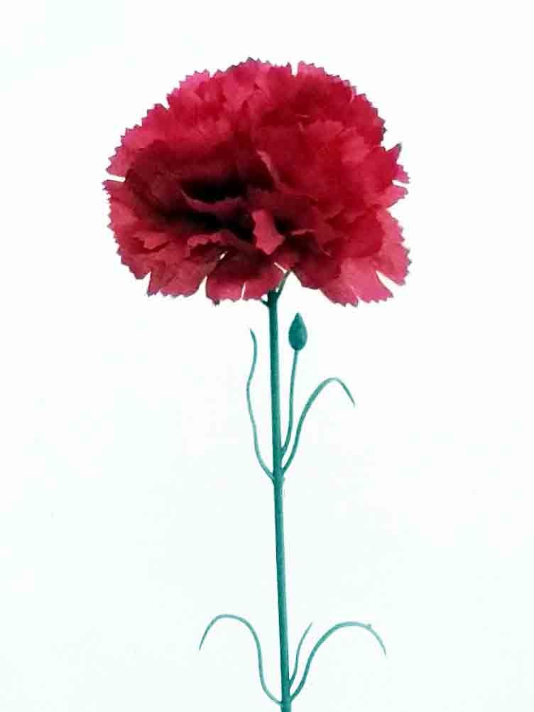 C107 - 3" Red Carnation on 18" Stem - .95 ea, .75/48