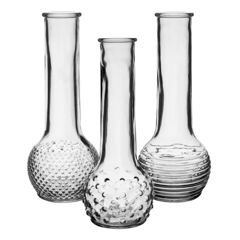 GL4098 - 8.5" Dot-Dash Bud Vase - 2.50 ea, 2.25/24