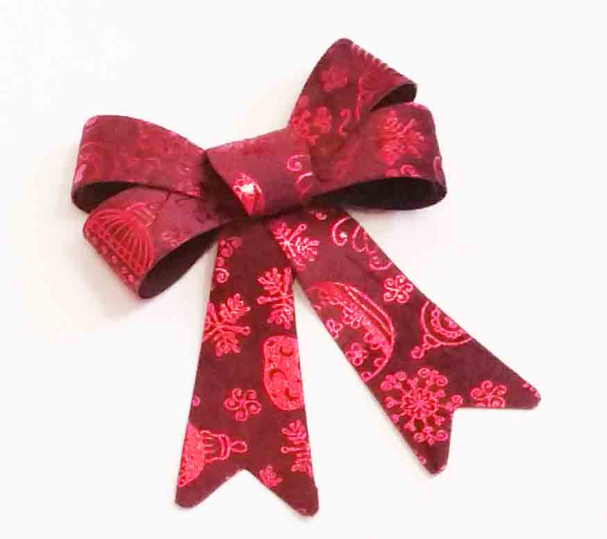 X958 - 5.5 x 7" Red Christmas Bow - 2.65 card of 2, 2.45/6