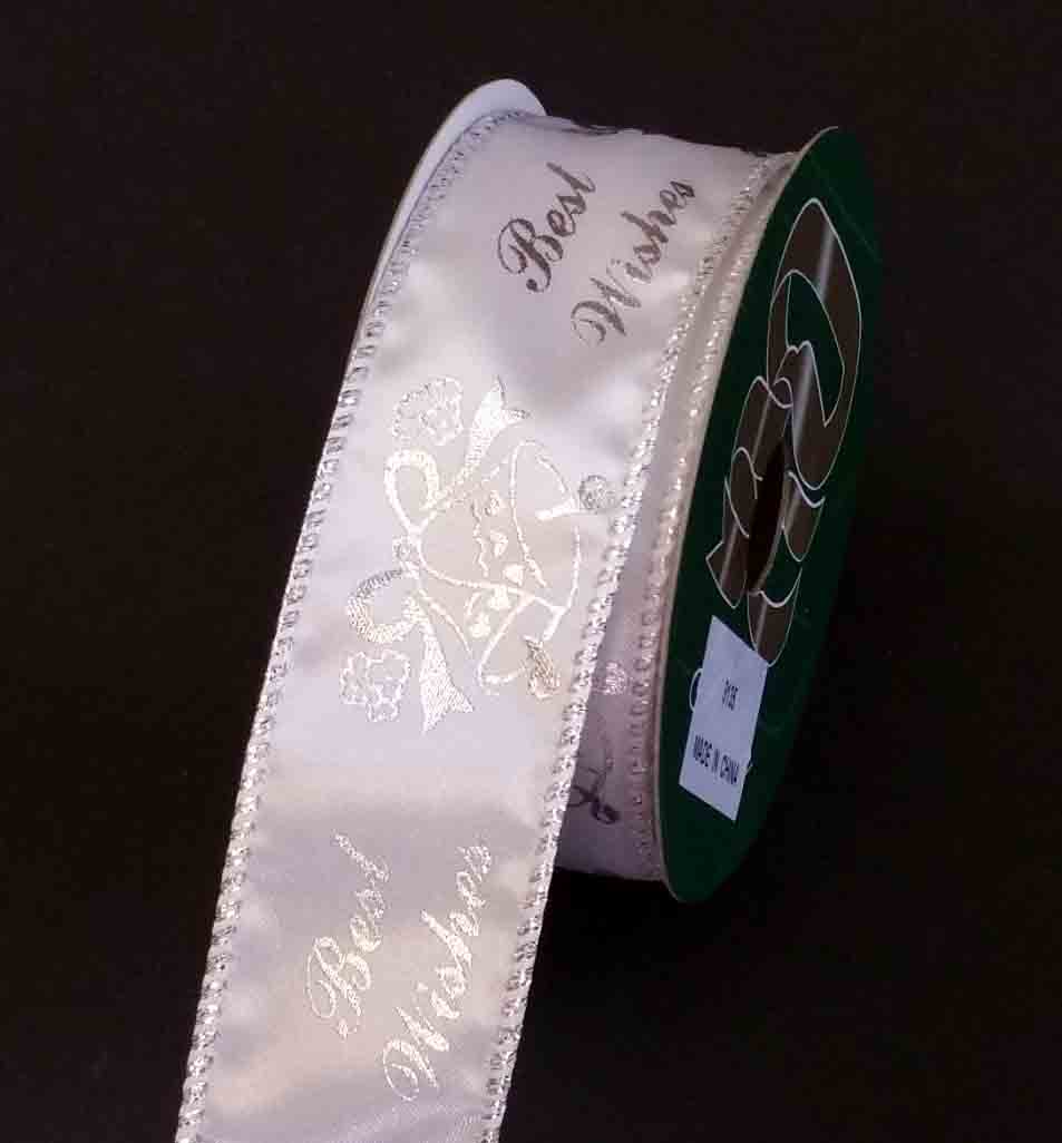 8135 - 1.5" x 10 yds Wedding Best Wishes - 1.50 bolt