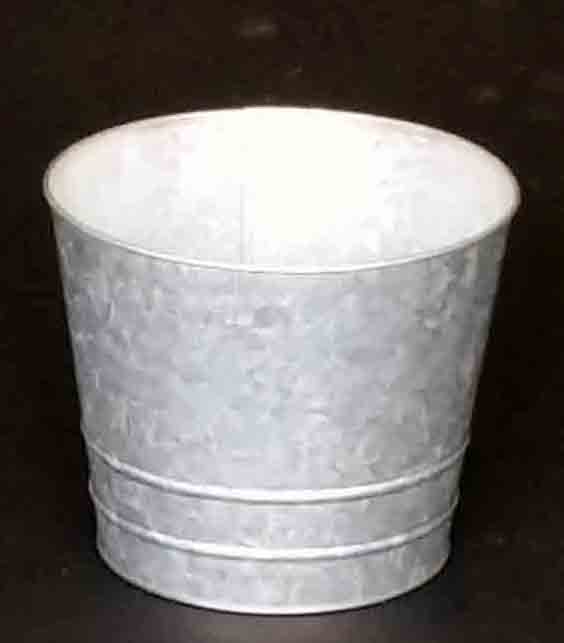 M17 - 6" Galvanized Metal Pot- 3.75 ea, 3.25/6