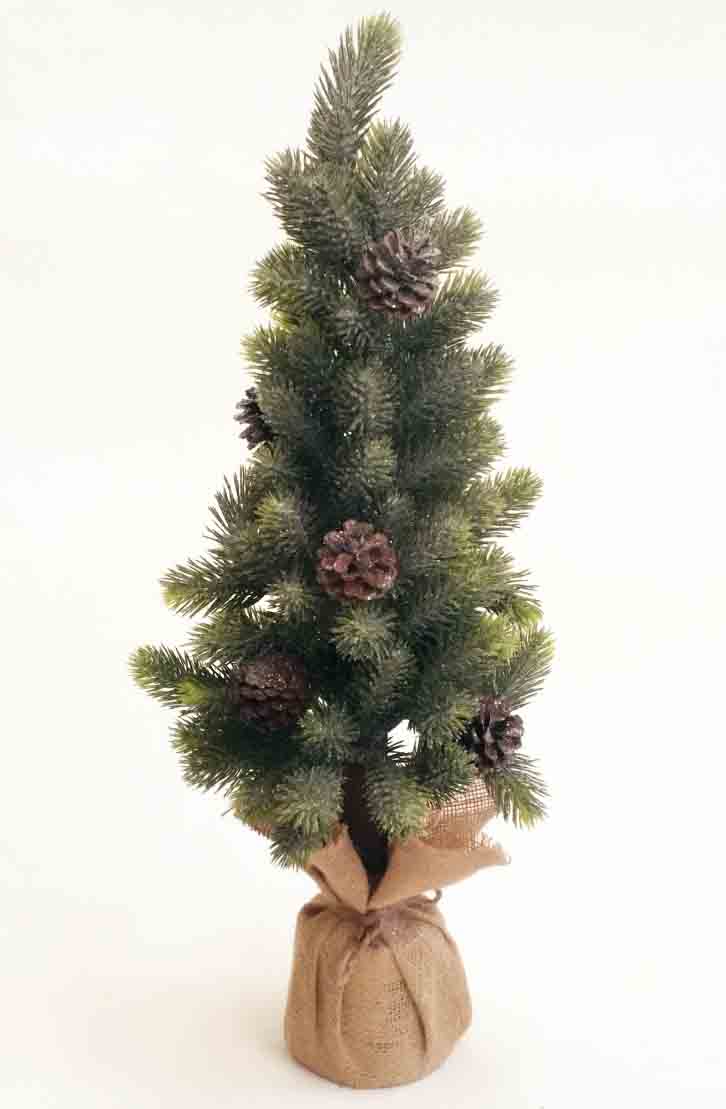 XT26 - 24" Pine Tree with Cones in Burlap - 27.95 ea