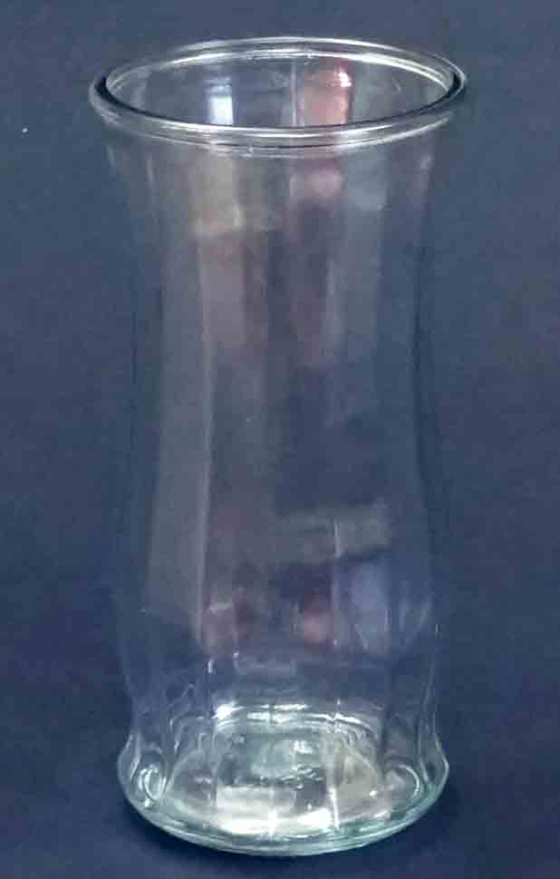 GL2973 - 9.5" Clear Ribbed Rose Vase - 3.80 ea, 3.45/12