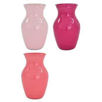 GC3871 - 7.5" Shades-of-Pink Rose Vase - 4.70 ea, 4.50/12