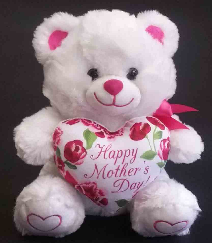 P302 - 12" Plush Sitting Bear with "Happy Mother's Day" - 13.85 ea