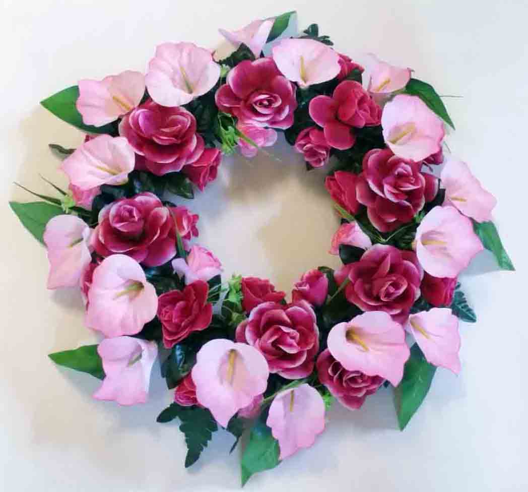 1889 - 22" Dark Pink/Light Pink Wreath - 39.95 ea