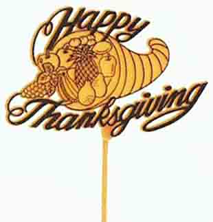 591 - 4" Happy Thanksgiving Pick - .39 ea
