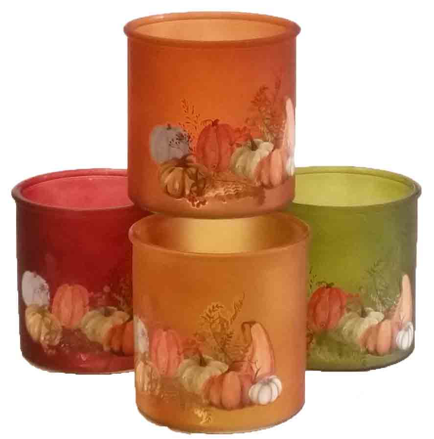 GC1504 - 4.75" Frosted Jar with Pumpkin Decal - 5.10 ea, 4.85/12