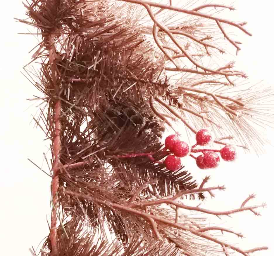 XG72 - 12" x 6' Frosted Garland with Cones and Twigs - 43.60 ea