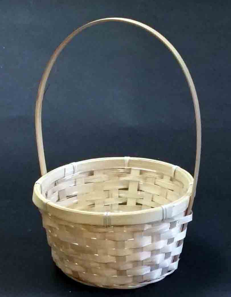 4364 - 10" Bamboo Basket w/Handle & Liner - 7.95 ea, 7.25/12